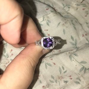 Lavender purple square ring